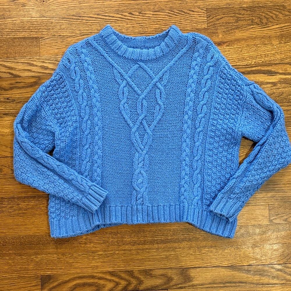 Aerie Blue Cable Knit Women's Sweater